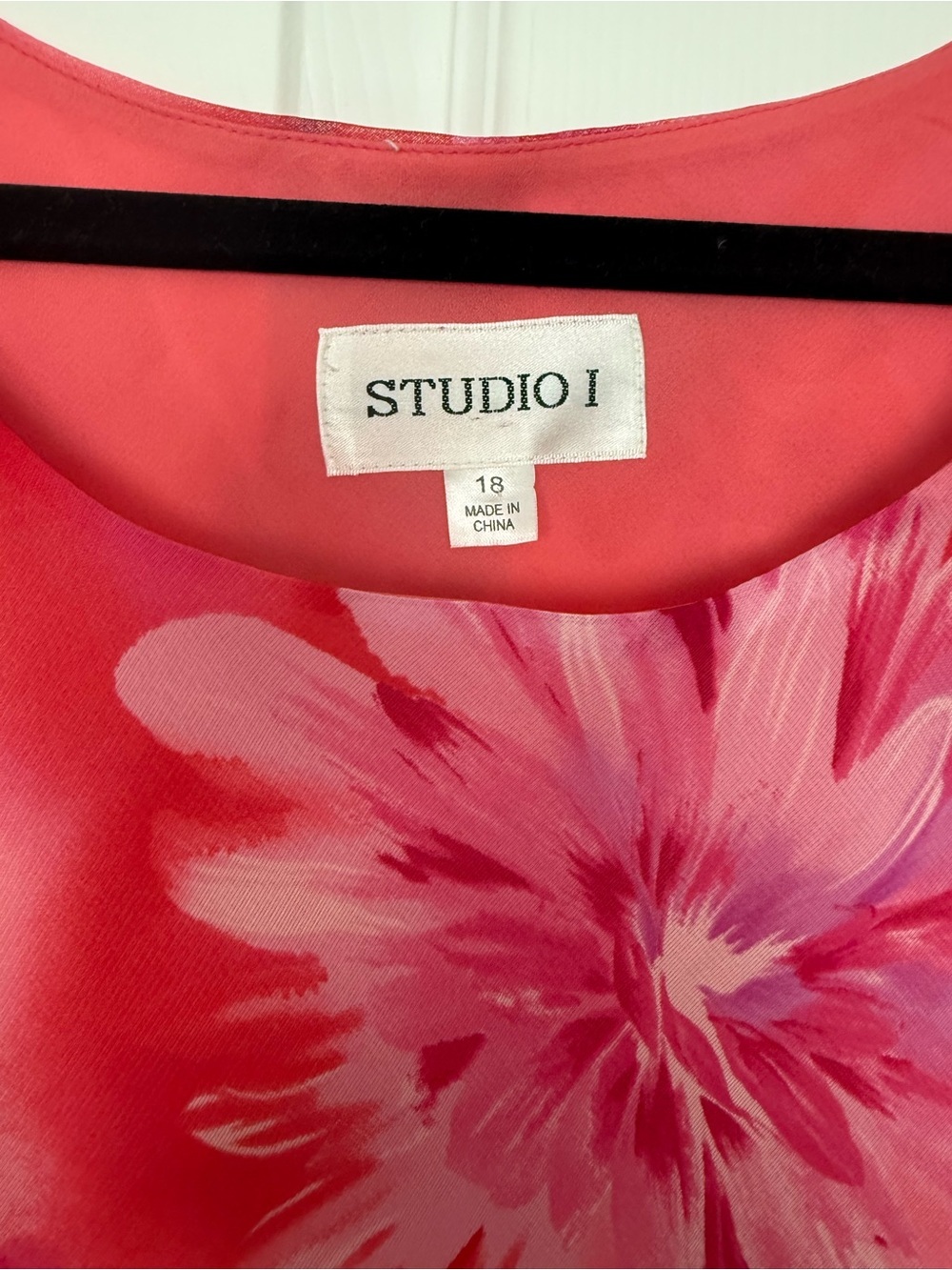 Studio 1 y2k Red Floral Sleeveless Midi Dress- size 18 - Picture 3 of 3
